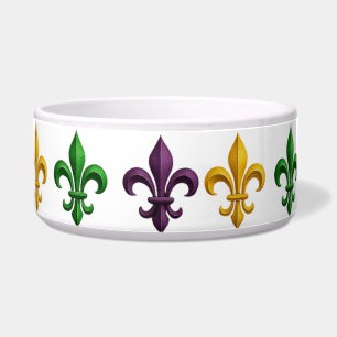 Traditional Mari Gras colored Fleur de Lis pattern