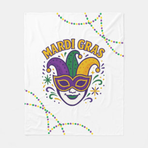 Traditional Mari Gras colored mask Fleece Blanket