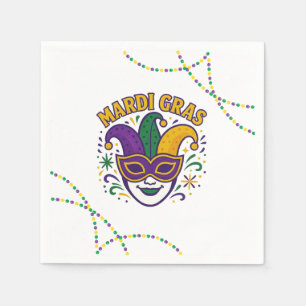 Traditional Mari Gras colored mask Napkin