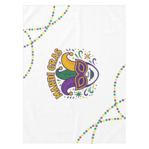 Traditional Mari Gras colored mask Tablecloth