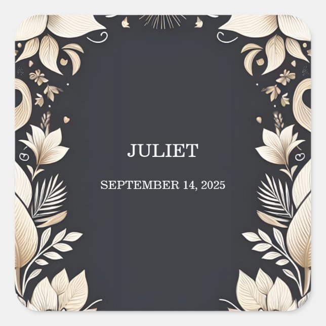 Traditional Marriage Vow Renewal Bridal Shower Square Sticker (Front)