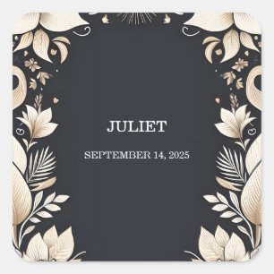 Traditional Marriage Vow Renewal Bridal Shower Square Sticker