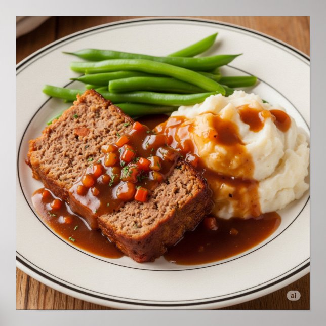 Traditional Meatloaf Dinner Design Poster (Front)