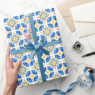 Traditional Mediterranean Portuguese Azulejo Wrapping Paper