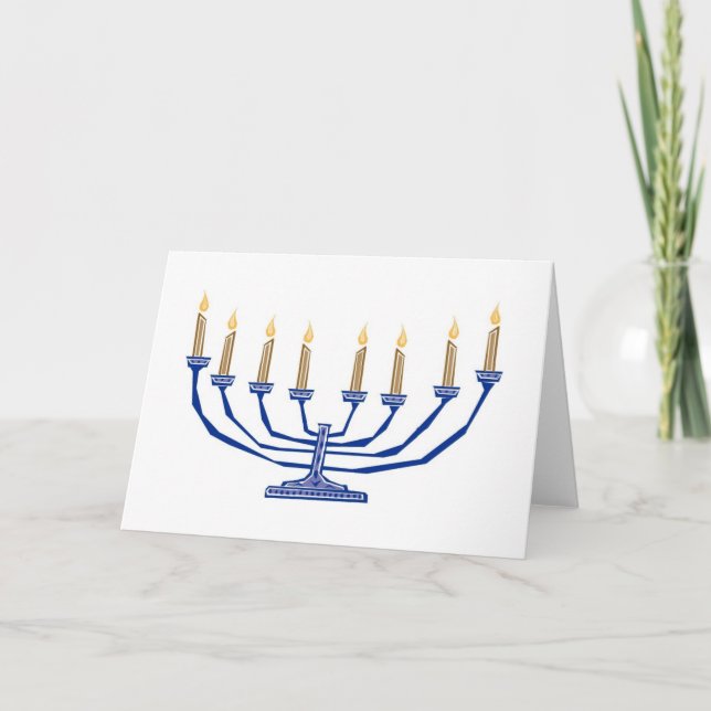 Traditional Menorah Holiday Card (Front)