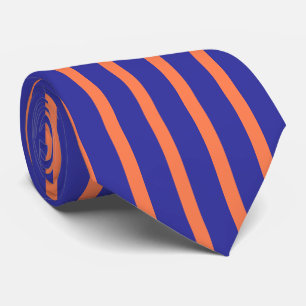 Traditional Men's Striped Coral and Blue Tie