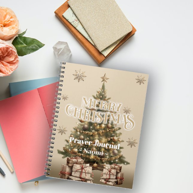 Traditional Merry Christmas Antique Warm Gold Notebook (Creator Uploaded)