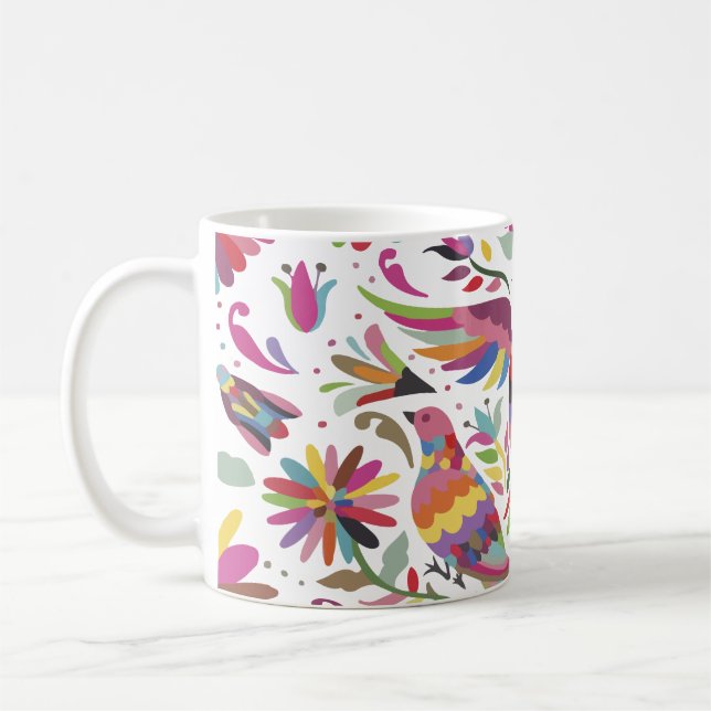 Traditional Mexican Birds and Flowers Mug (Left)
