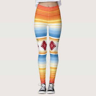 Traditional Mexican Blanket Fiesta Leggings