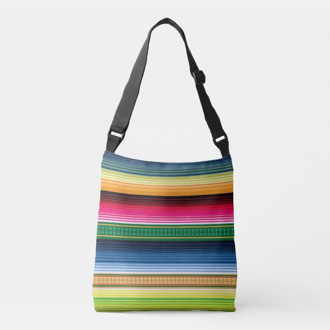 Traditional Mexican Blanket Serape Crossbody Bag (Front)