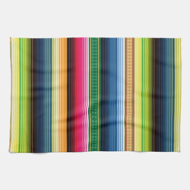 Traditional Mexican Blanket Serape Tea Towel (Horizontal)