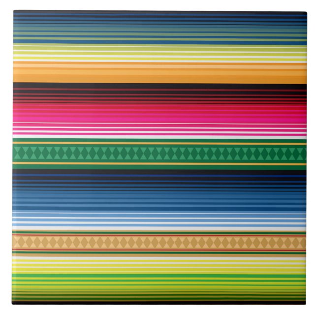 Traditional Mexican Blanket Serape Tile (Front)