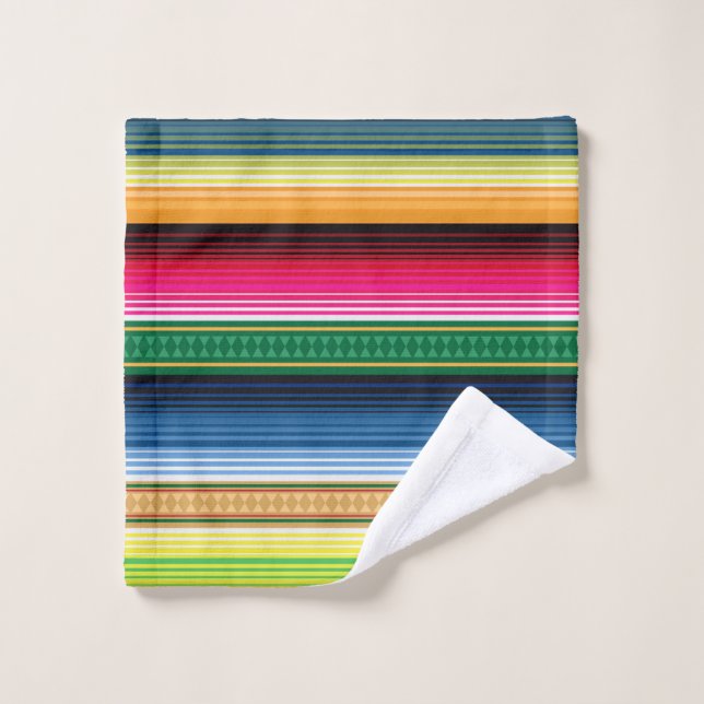Traditional Mexican Blanket Serape Wash Cloth (Wash Cloth)