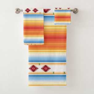 Traditional Mexican Serape Blanket Bath Towel Set