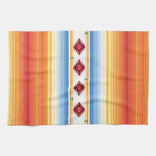 Traditional Mexican Serape Blanket Tea Towel