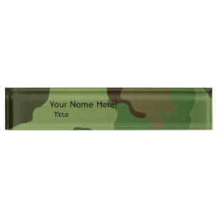 Traditional military camouflage nameplate