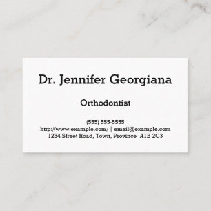 Traditional & Minimal Orthodontist Business Card