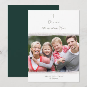 Traditional Minimalist Religious Photo Christmas Holiday Card
