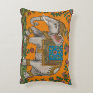 Traditional Mithila style elephant pillow