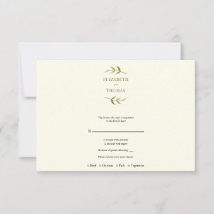 Traditional modern wedding response card