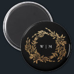 Traditional Monogram Black Crest Classic Wedding Magnet<br><div class="desc">onyx tuxedo black traditional Monogram Crest Classic Elegant Wedding _____________________________ ***this design is part of a collection*** Experience the charm of timeless elegance with my formal Traditional Monogram Wreath Classic and Elegant Wedding Collection. This collection features personalised monogrammed designs with an intricately woven wreath and frame, encapsulating the essence of...</div>