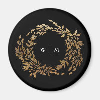 Traditional Monogram Black Crest Classic Wedding