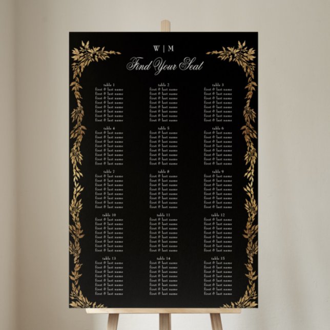 Traditional Monogram Black Crest Classic Wedding Poster (Creator Uploaded)