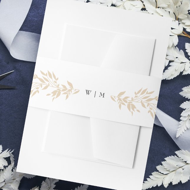 traditional Monogram Blush Crest Elegant Wedding Invitation Belly Band (Creator Uploaded)