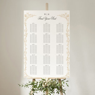 traditional Monogram Blush Crest Elegant Wedding Poster