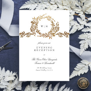traditional Monogram Crest Classic Elegant Wedding Enclosure Card