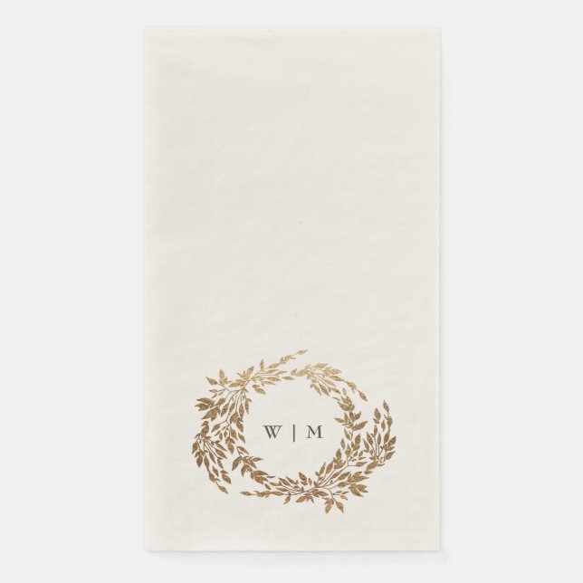 traditional Monogram Crest Classic Elegant Wedding Napkin (Front)