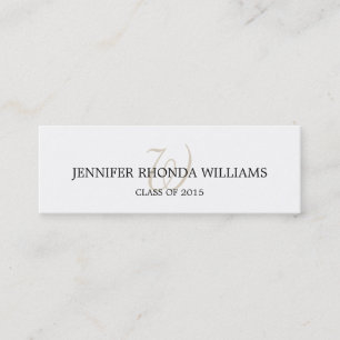 Traditional monogram student graduation name card
