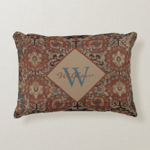 Traditional Monogrammed Oriental Persian Pattern Decorative Cushion