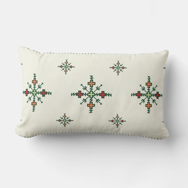 Traditional Moroccan Embroidery | Fassi Embroidery Lumbar Cushion (Front)