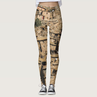 Traditional Moroccan village, archival architectur Leggings