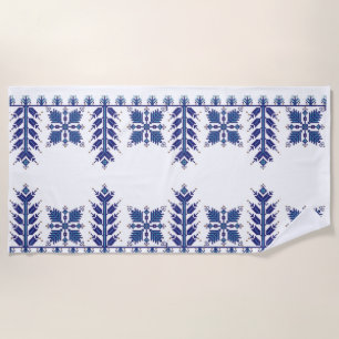 Traditional Motif, Romanian Traditional Motif  T-S Beach Towel