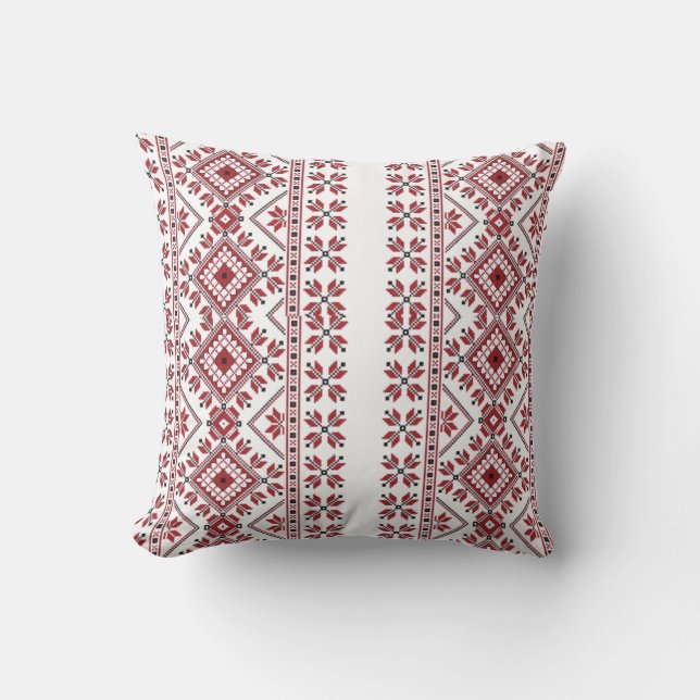 Traditional Motif, Romanian Traditional Motif  T-S Cushion (Front)