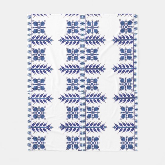 Traditional Motif, Romanian Traditional Motif  T-S Fleece Blanket (Front)