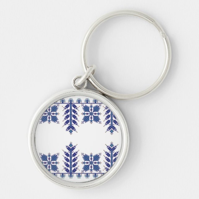 Traditional Motif, Romanian Traditional Motif  T-S Key Ring (Front)