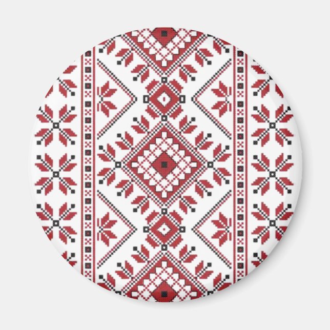 Traditional Motif, Romanian Traditional Motif  T-S Magnet (Front)