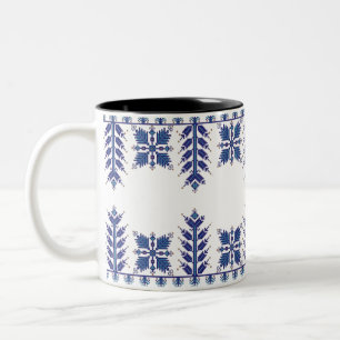 Traditional Motif, Romanian Traditional Motif  T-S Two-Tone Coffee Mug