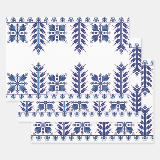 Traditional Motif, Romanian Traditional Motif  T-S Wrapping Paper Sheet (Set)