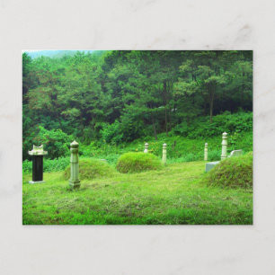 Traditional mountain graves in South Korea Postcard