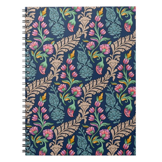 Traditional Mughal Allover Designart,pattern,flora Notebook (Front)