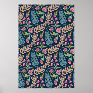 Traditional Mughal Allover Designart,pattern,flora Poster