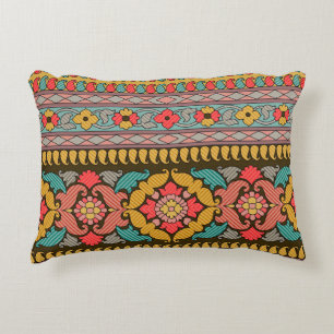 Traditional Mughal Border Designart,ethnic,fabric, Decorative Cushion