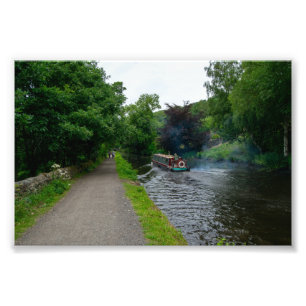 Traditional Narrowboat on the Rochdale Canal Photo Print