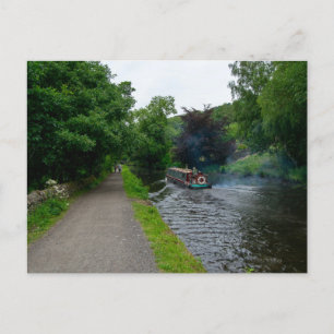 Traditional Narrowboat on the Rochdale Canal Postcard