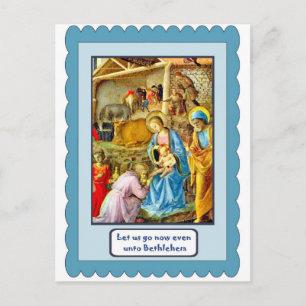 Traditional nativity postcard