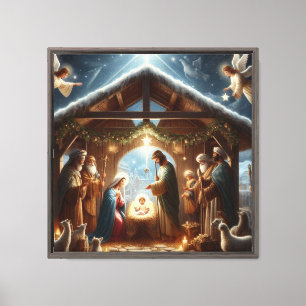 Traditional Nativity Scene Canvas Print